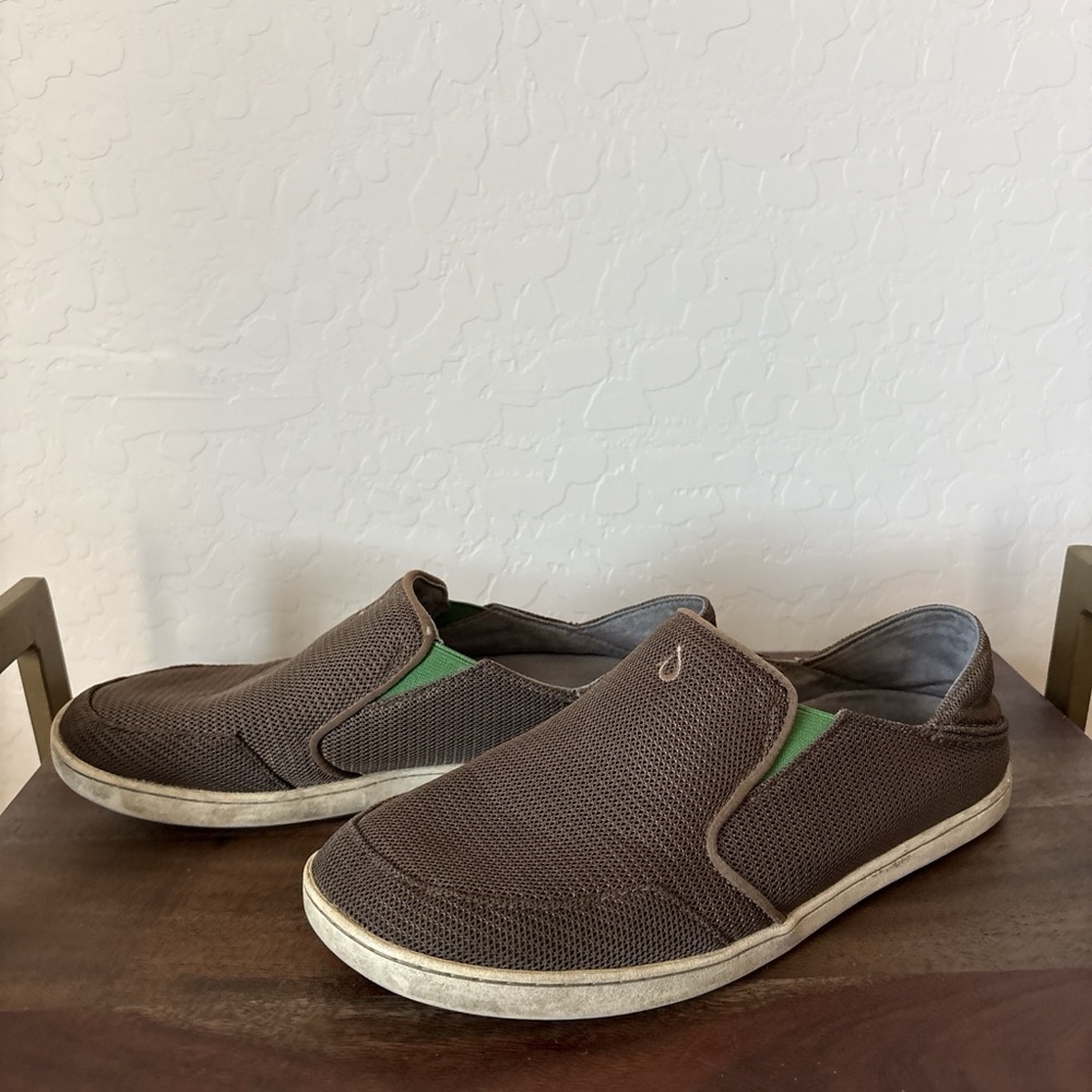 Olukai Nohea Mesh Men's 9 Slip On Brown Sneakers